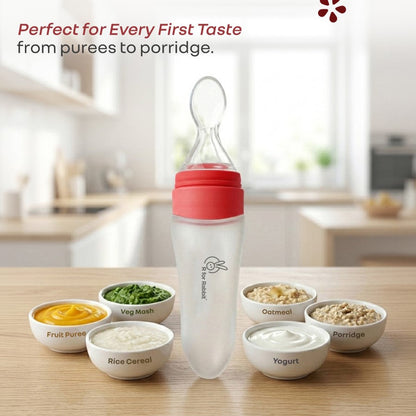 Silicone Feeding Bottle Spoon - Red