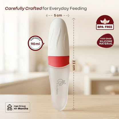 Silicone Feeding Bottle Spoon - Red