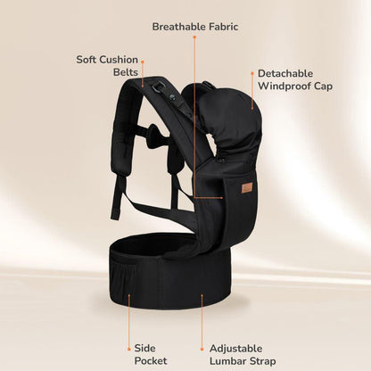 Comfy Hug Ergo 2-in-1 Baby Carrier - Black