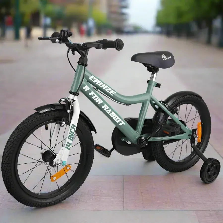 Cruize Bicycle For Kids 14 Inch With 90% Plug N Play Installation - Olive Green