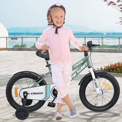 Cruize Bicycle For Kids 14 Inch With 90% Plug N Play Installation - Olive Green