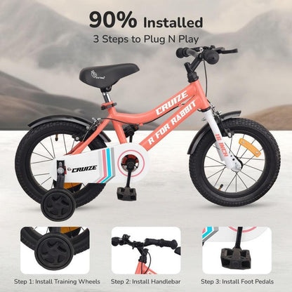 Cruize Bicycle For Kids 16 Inch 90% Plug N Play Installation - Peach