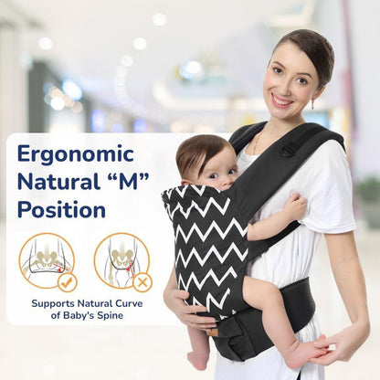 Hug Me Ergo 2-in-1 Baby Carrier with Ergonomic Support - Black