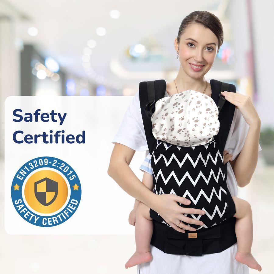 Hug Me Ergo 2-in-1 Baby Carrier with Ergonomic Support - Black