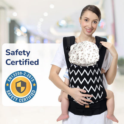 Hug Me Ergo 2-in-1 Baby Carrier with Ergonomic Support - Black