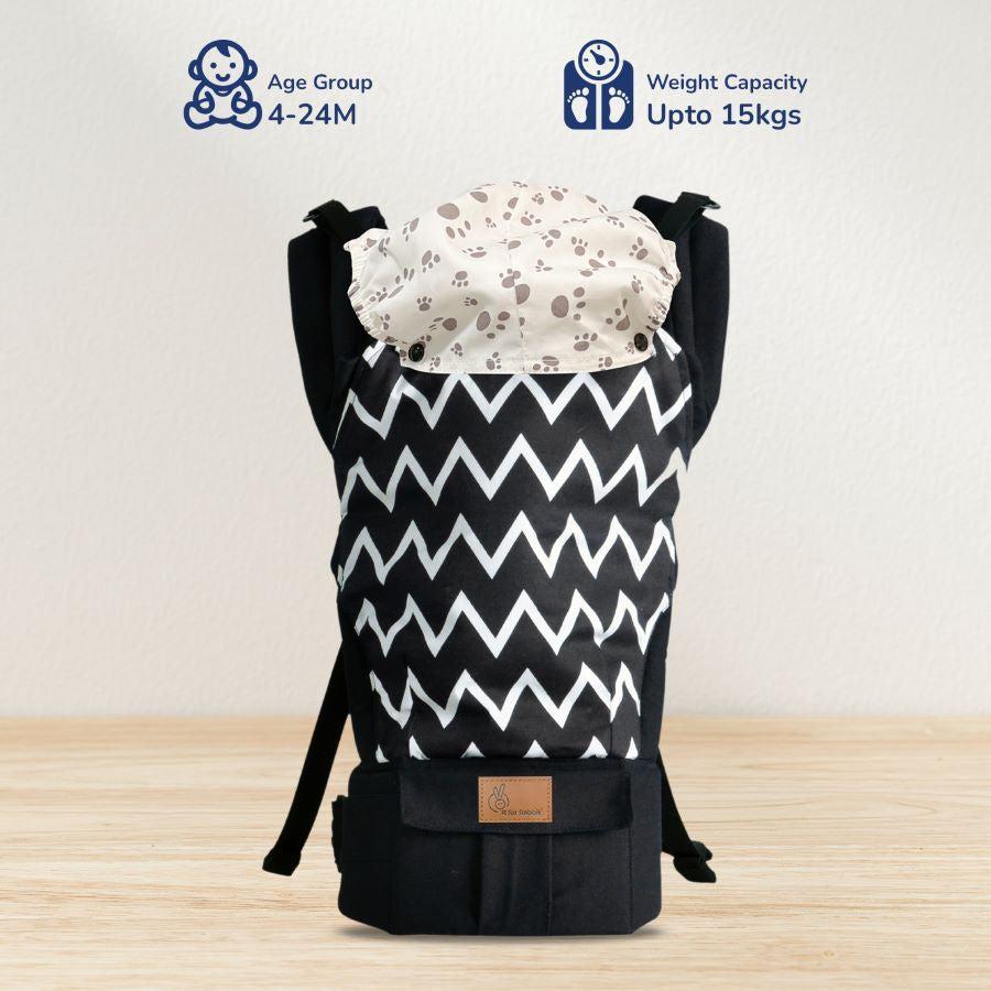 Hug Me Ergo 2-in-1 Baby Carrier with Ergonomic Support - Black