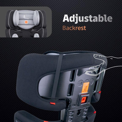 Jumping Jack Grand Baby Car Seat For 9 Months To 12 Years - Black Grey