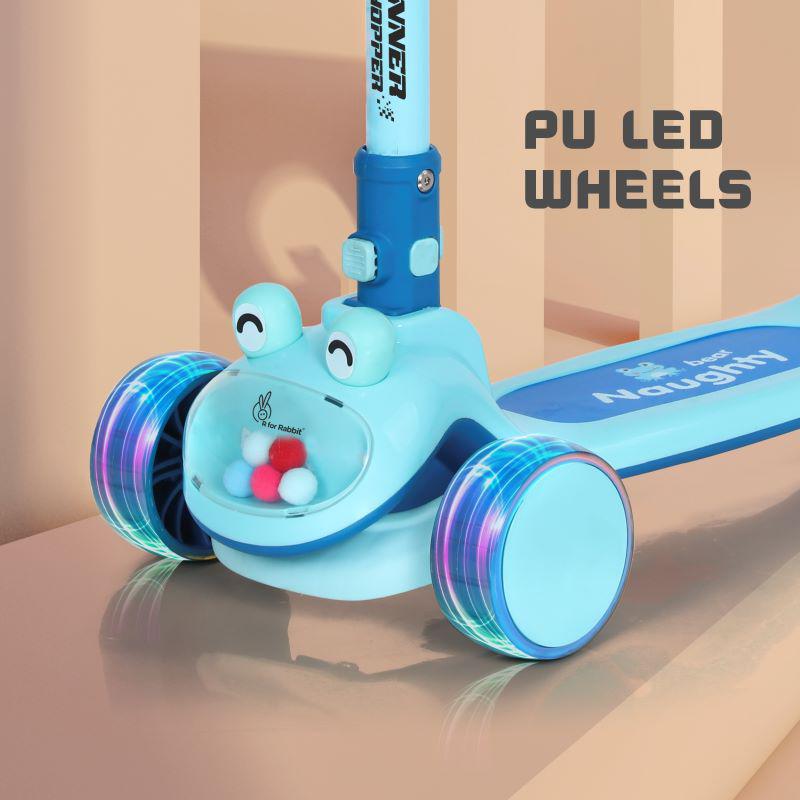 Road Runner Hopper Scooter For Kids With PU LED Wheels - Blue