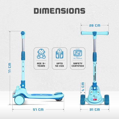 Road Runner Hopper Scooter For Kids With PU LED Wheels - Blue
