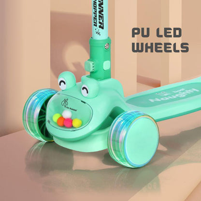 Road Runner Hopper Scooter For Kids With PU LED Wheels - Green
