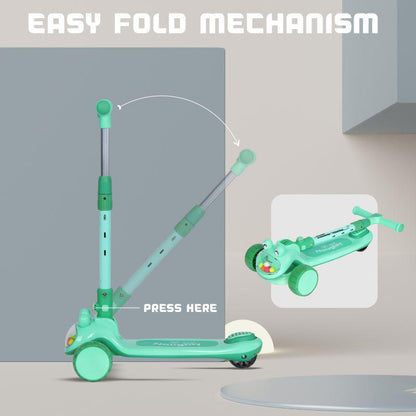 Road Runner Hopper Scooter For Kids With PU LED Wheels - Green