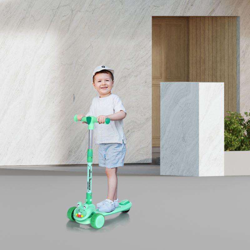 Road Runner Hopper Scooter For Kids With PU LED Wheels - Green