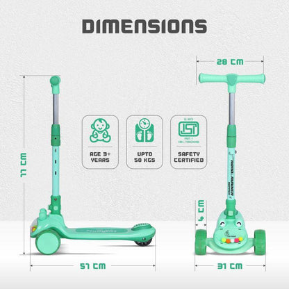 Road Runner Hopper Scooter For Kids With PU LED Wheels - Green
