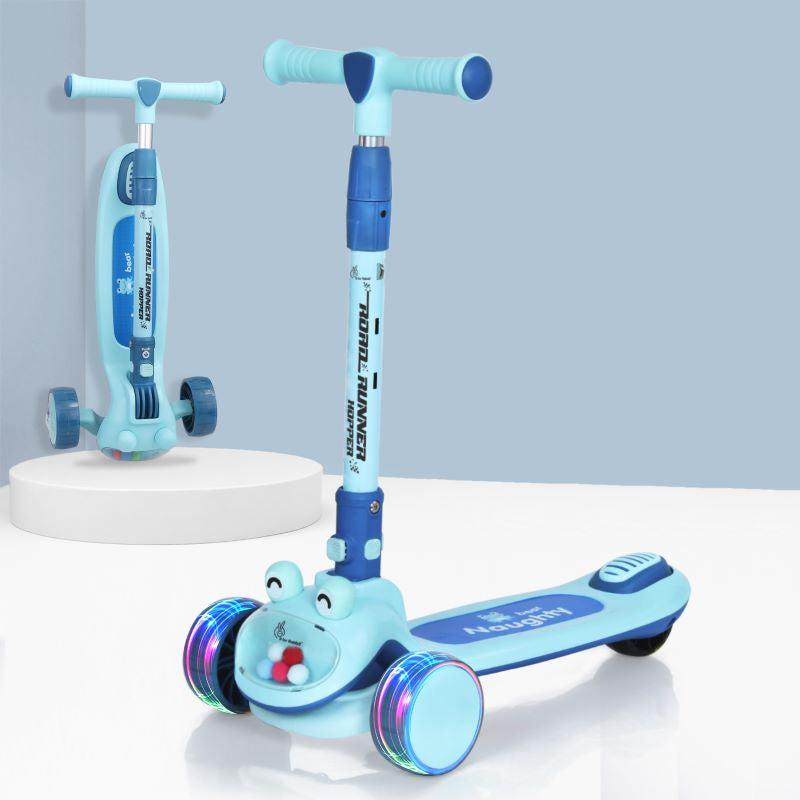 Road Runner Hopper Scooter For Kids With PU LED Wheels - Blue