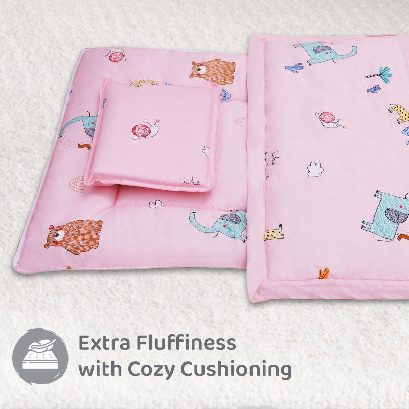 Snuggy Cozy Baby Bedding With Blanket & Pillow And Odour Free - Blush Pink