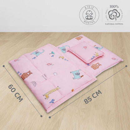 Snuggy Cozy Baby Bedding With Blanket & Pillow And Odour Free - Blush Pink