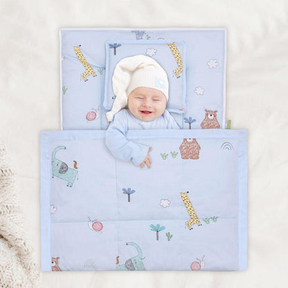 Snuggy Cozy Baby Bedding With Blanket & Pillow And Odour Free - Sky Blue