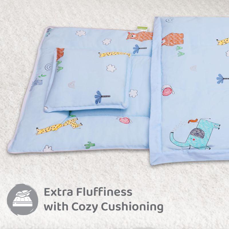 Snuggy Cozy Baby Bedding With Blanket & Pillow And Odour Free - Sky Blue