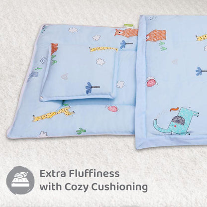 Snuggy Cozy Baby Bedding With Blanket & Pillow And Odour Free - Sky Blue