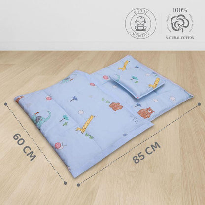 Snuggy Cozy Baby Bedding With Blanket & Pillow And Odour Free - Sky Blue