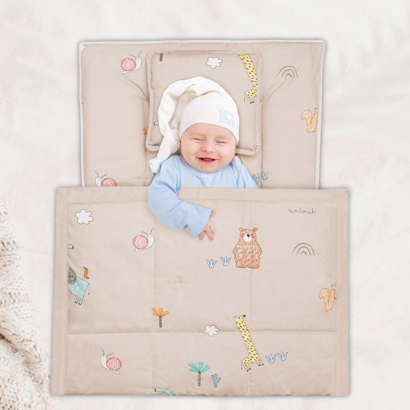 Snuggy Cozy Baby Bedding With Blanket & Pillow And Odour Free - Tan Brown