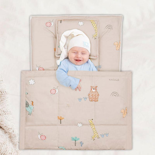 Snuggy Cozy Baby Bedding With Blanket & Pillow And Odour Free - Tan Brown