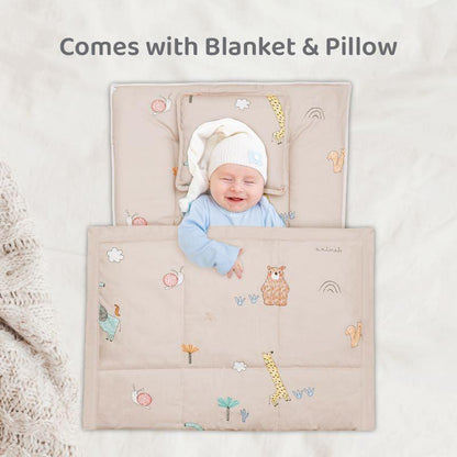 Snuggy Cozy Baby Bedding With Blanket & Pillow And Odour Free - Tan Brown