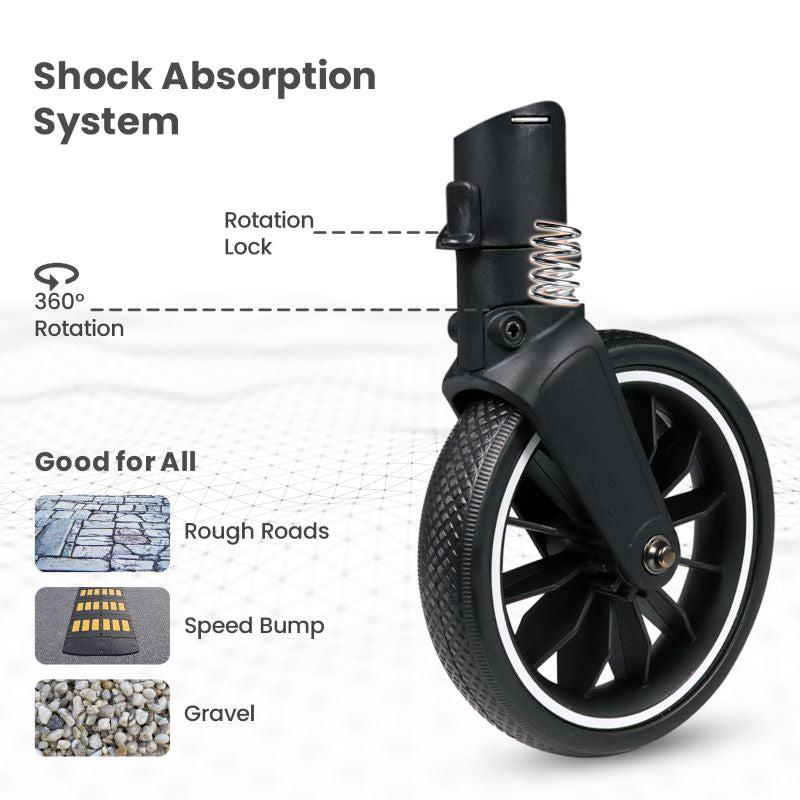 Street Smart Auto Fold Stroller for Kids Safety Certified, Travel Friendly, Breathable Mesh, 360 Degree Rotation, 0-3 Yrs