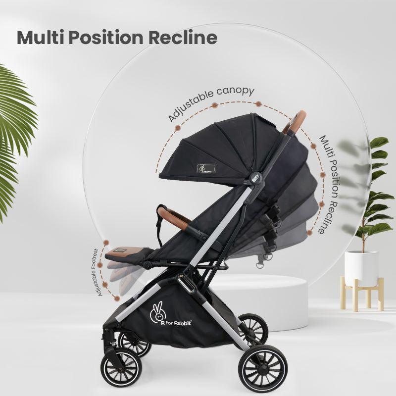 Street Smart Auto Fold Stroller for Kids Safety Certified, Travel Friendly, Breathable Mesh, 360 Degree Rotation, 0-3 Yrs