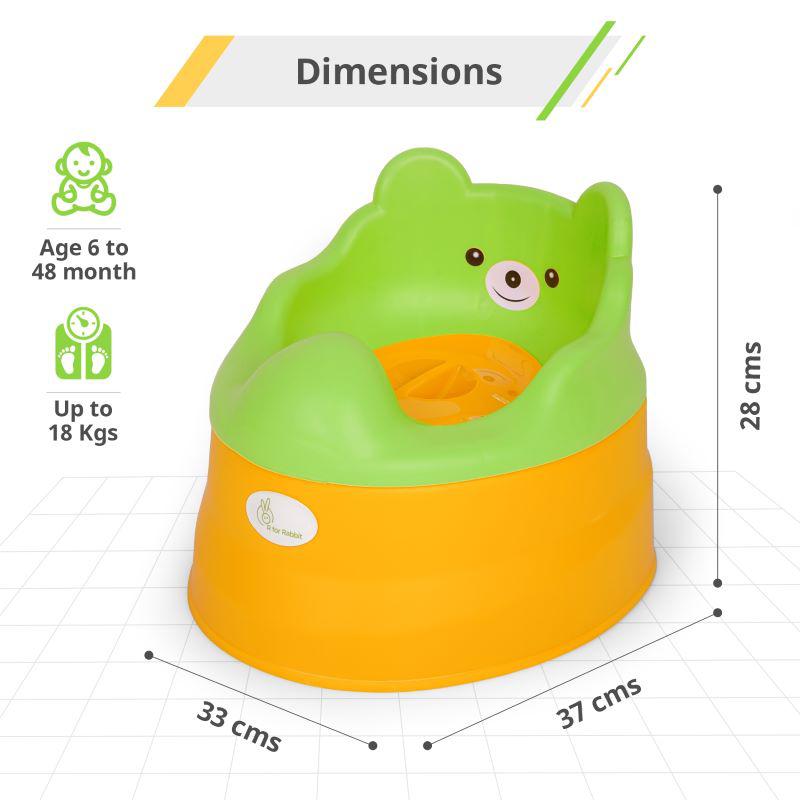 Tiny Tots Potty Seat for Kids - Green Yellow