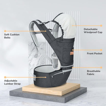 Upsy Daisy Ergo 8-in-1 Hip Seat Baby Carrier - Dark Grey