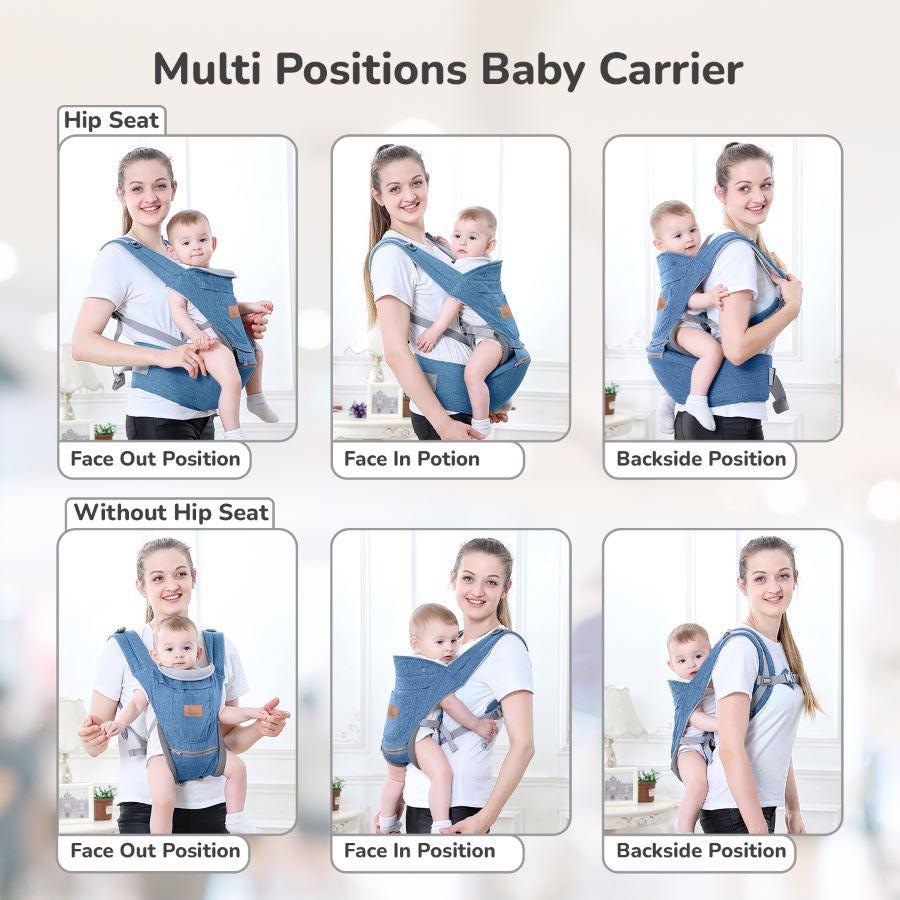 Upsy Daisy Ergo 8-in-1 Hip Seat Baby Carrier - Denim Blue