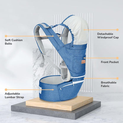 Upsy Daisy Ergo 8-in-1 Hip Seat Baby Carrier - Denim Blue