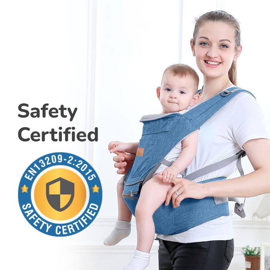 Upsy Daisy Ergo 8-in-1 Hip Seat Baby Carrier - Denim Blue