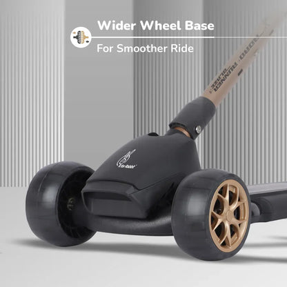 Road Runner Blaze Scooter For Kids With PU LED Wheels And LED lights - Black Gold
