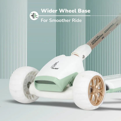 Road Runner Blaze Scooter For Kids With PU LED Wheels And LED lights - Green Gold