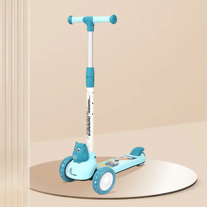 Road Runner Ryder Ace Kids Scooter with PU LED wheels & Multi-Level Height Adjustment - Lake Blue