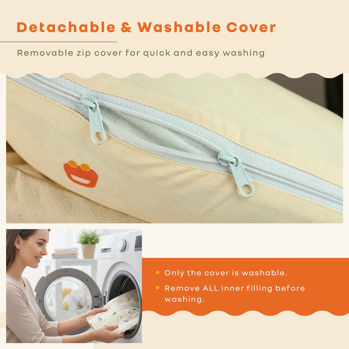 Snuggy Cuddles Newborn Baby Bed - Anti-Roll Baby Nest - 100% Cotton Breathable Lounger - Roadster Beige