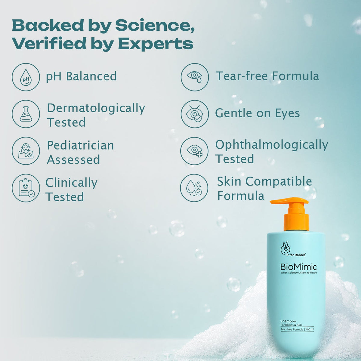 BioMimic Baby Shampoo - Sulphate Free, Tear Free, With Ceramides 400ml