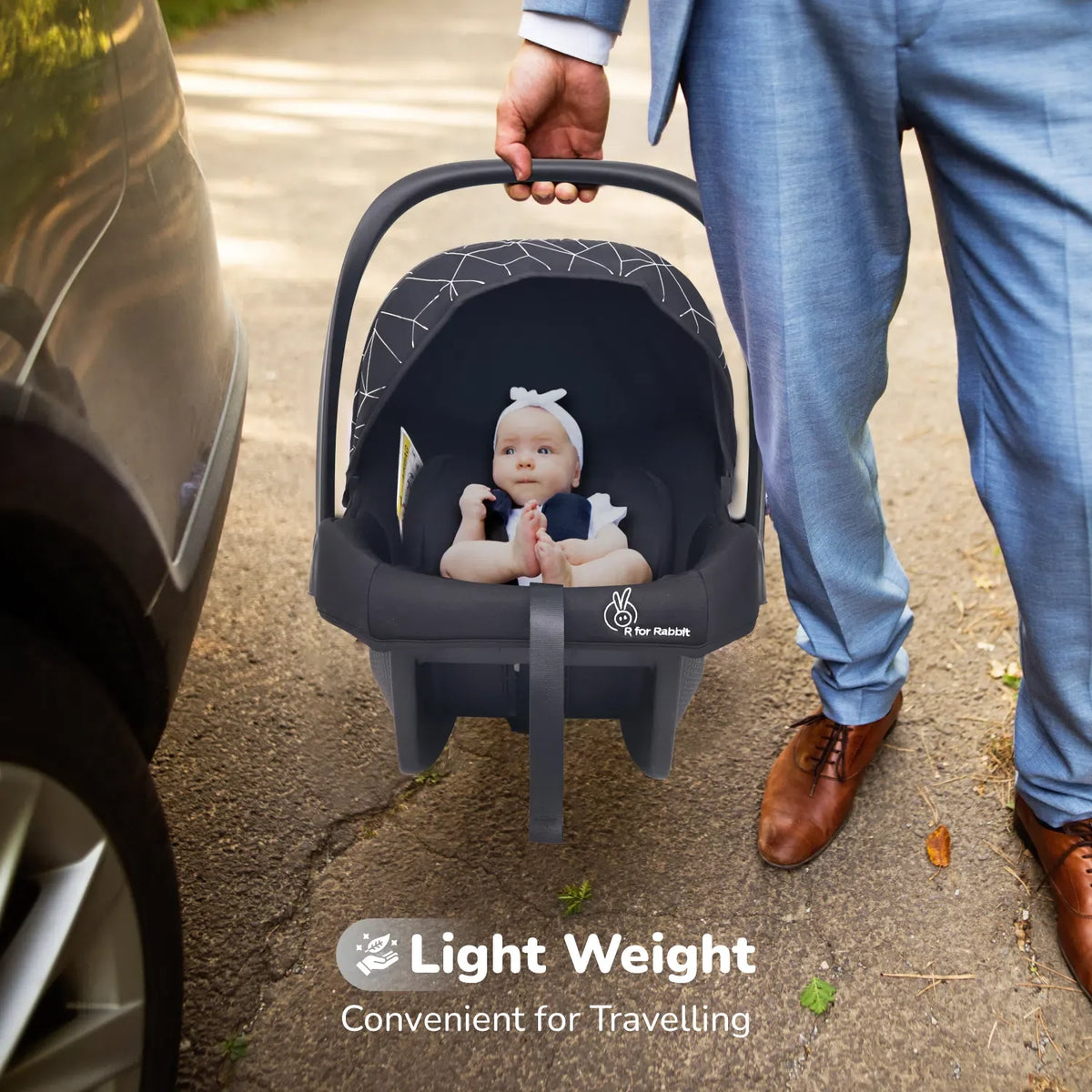 Picaboo NXG 4 In 1 Multipurpose Baby Carry Cot With 3-Point Safety Harness - Silver Black