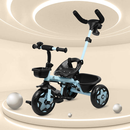 Tiny Toes R20 Ace Baby Tricycle – Smart Plug & Play Trike with Parental Control & EVA Wheels - Sky Blue