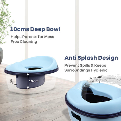 Tiny Tots Mellow 3-In-1 Convertible Potty Training Seat Safe & Ergonomic Chair - Sky Blue