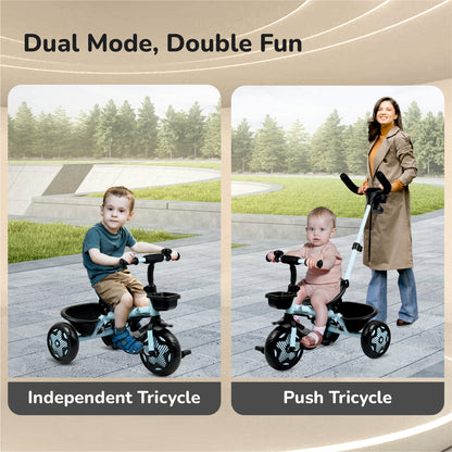 Tiny Toes R20 Ace Baby Tricycle – Smart Plug & Play Trike with Parental Control & EVA Wheels - Sky Blue