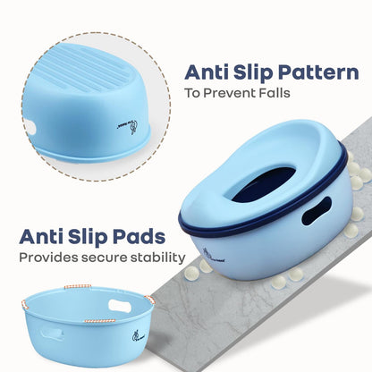 Tiny Tots Mellow 3-In-1 Convertible Potty Training Seat Safe & Ergonomic Chair - Sky Blue