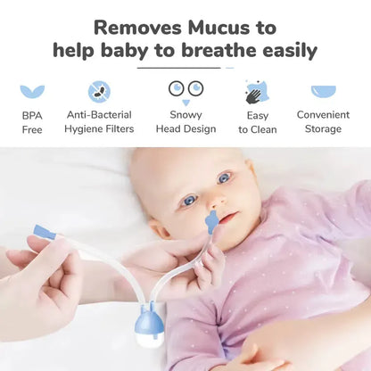 Snowy Nasal Cleaner For Baby Painless Relief from Mucus and Blocked Nose - Blue