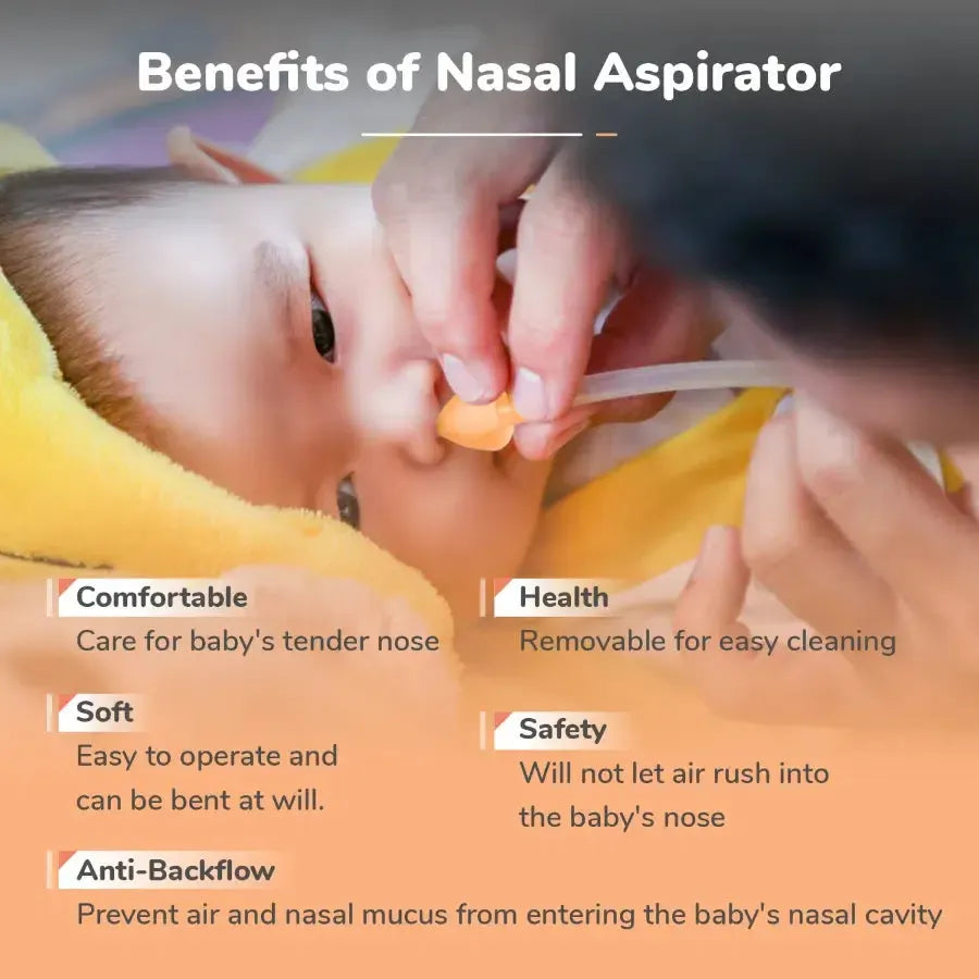 Snowy Nasal Cleaner For Baby Painless Relief from Mucus and Blocked Nose - Orange