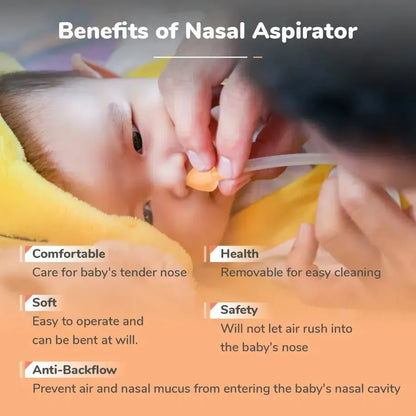 Snowy Nasal Cleaner For Baby Painless Relief from Mucus and Blocked Nose - Orange