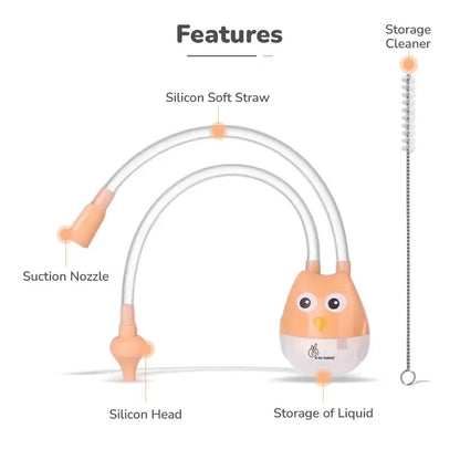 Snowy Nasal Cleaner For Baby Painless Relief from Mucus and Blocked Nose - Orange