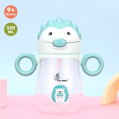Spikey Baby Straw Sipper Bottle 320ml With Soft Silicone Straw and Leak Proof - Lake Blue