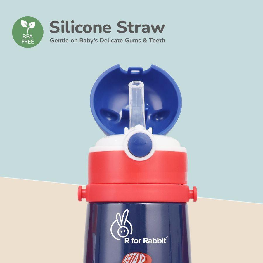 Steebo Safari Stainless Steel Sipper Bottle for Kids 500ml - Blue Dino